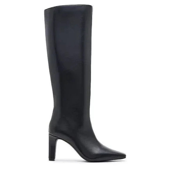 Madden Girl Voyage Knee High Square Toe Dress Boots Black 6M Polyurethane $99 NW - Picture 3 of 13